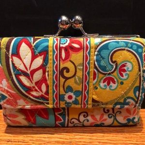 Gold patterned folding Vera Bradley wallet